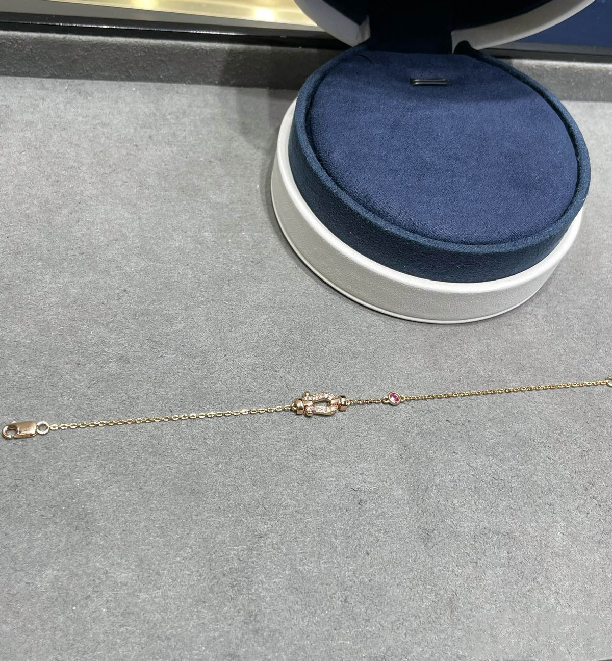 [⭐Spark]FORCE 10 DIAMOND CHAIN LINK PINK GOLD BRACELET