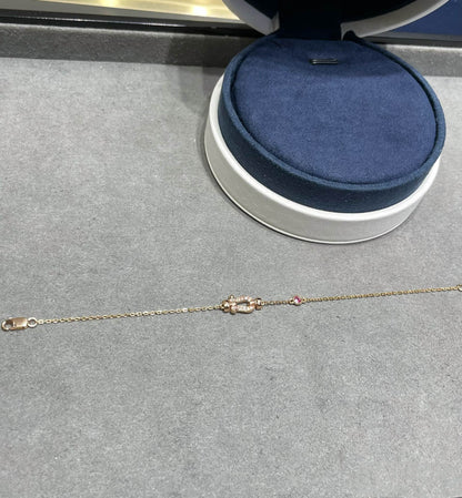 [⭐Spark]FORCE 10 DIAMOND CHAIN LINK PINK GOLD BRACELET