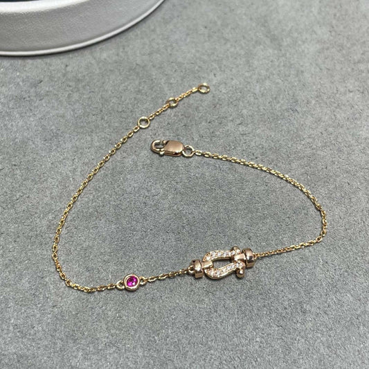 [⭐Spark]FORCE 10 DIAMOND CHAIN LINK PINK GOLD BRACELET