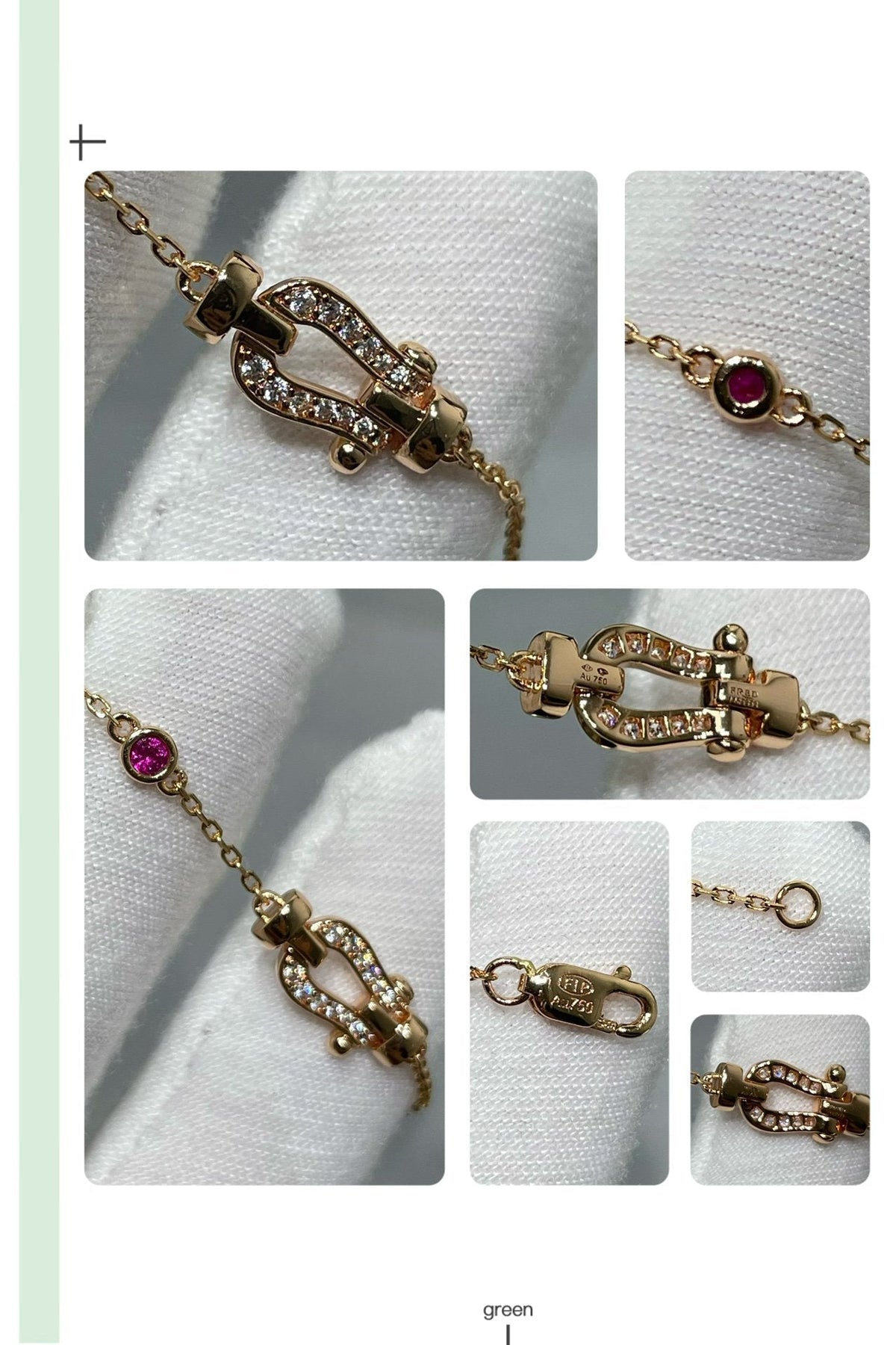 [⭐Spark]FORCE 10 DIAMOND CHAIN LINK PINK GOLD BRACELET