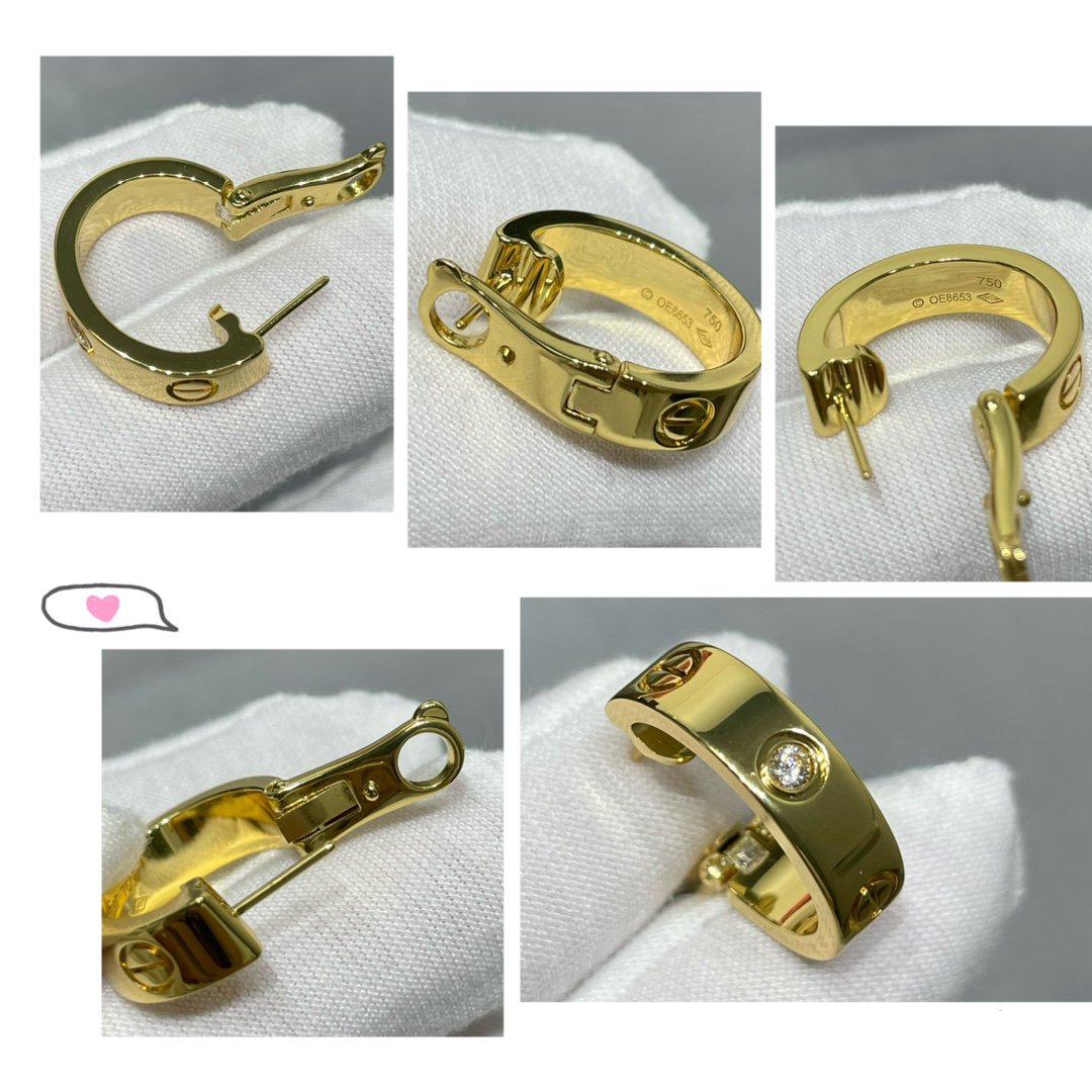 [⭐Spark]LOVE 5.5MM 1 DIAMOND EARRINGS