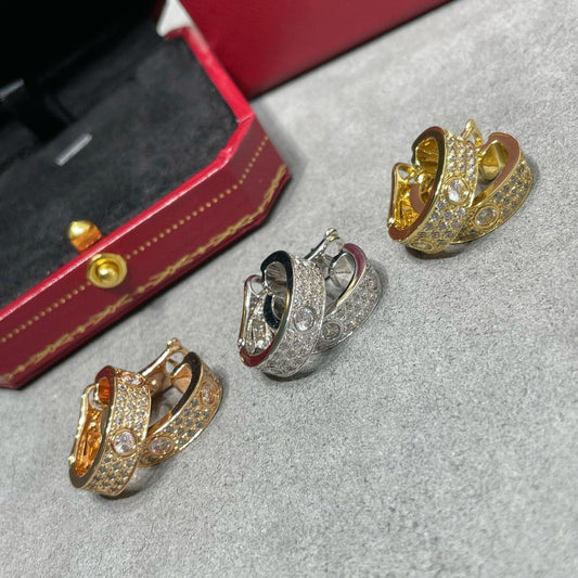 [⭐Spark]LOVE 5.5MM DIAMOND PAVED EARRINGS