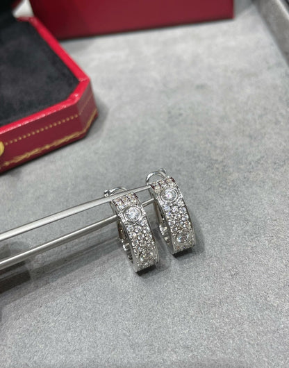 [⭐Spark]LOVE 5.5MM DIAMOND PAVED EARRINGS