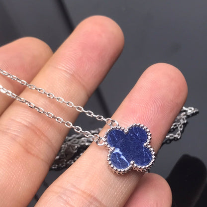 [⭐Spark]CLOVER PIETERSITE SILVER LONG NECKLACE