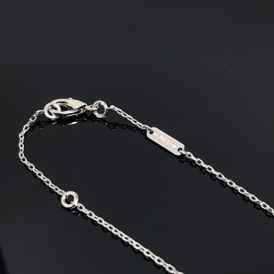 [⭐Spark]CLOVER PIETERSITE SILVER LONG NECKLACE
