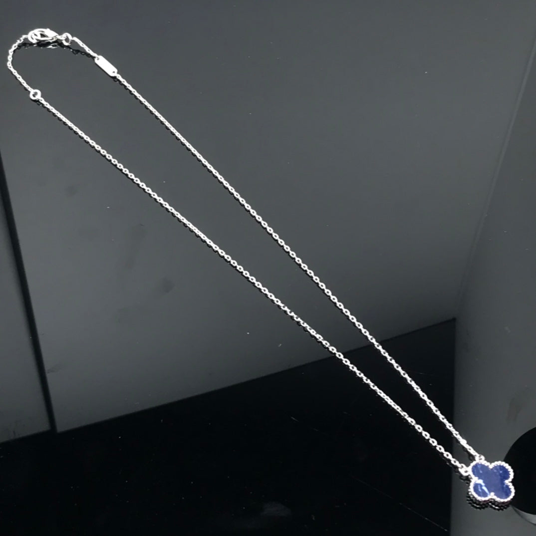 [⭐Spark]CLOVER PIETERSITE SILVER LONG NECKLACE