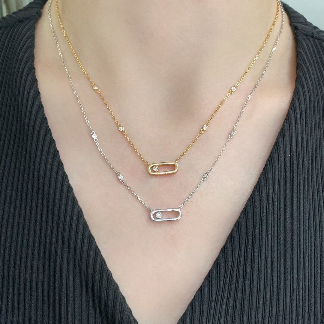 [⭐Spark]MOVE UNO DIAMOND NECKLACE