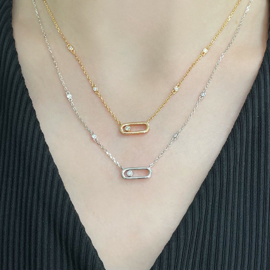 [⭐Spark]MOVE UNO DIAMOND NECKLACE