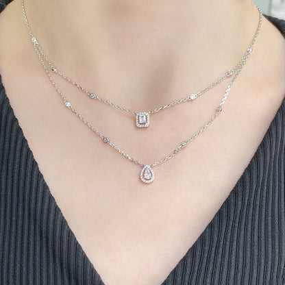 [⭐Spark]MY TWIN 2 ROW DIAMOND NECKLACE