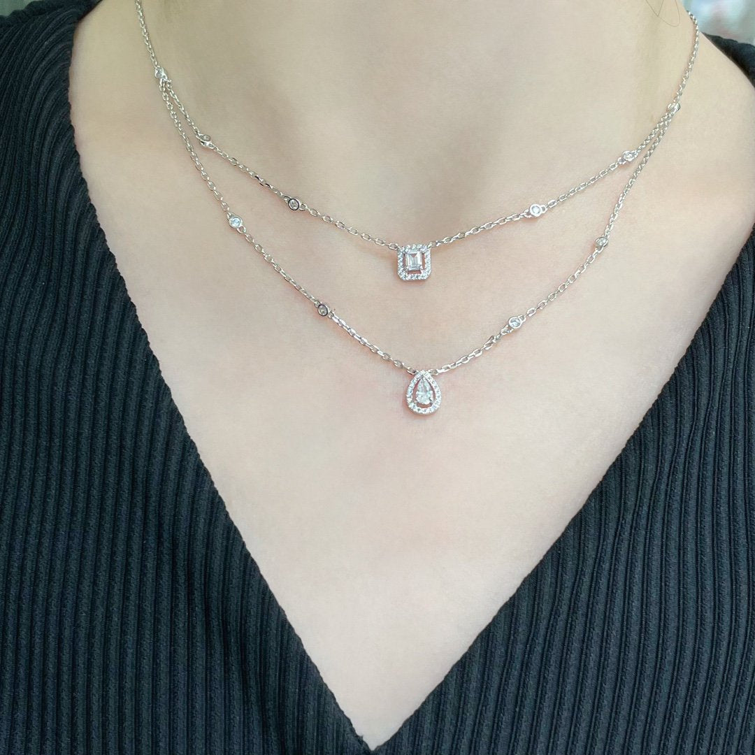 [⭐Spark]MY TWIN 2 ROW DIAMOND NECKLACE