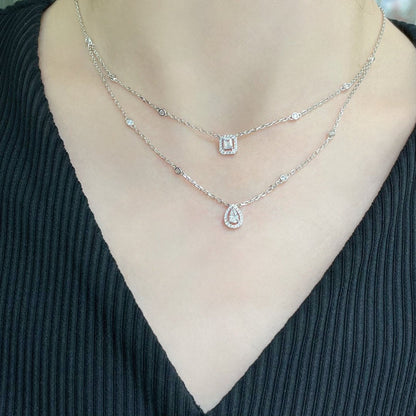 [⭐Spark]MY TWIN 2 ROW DIAMOND NECKLACE