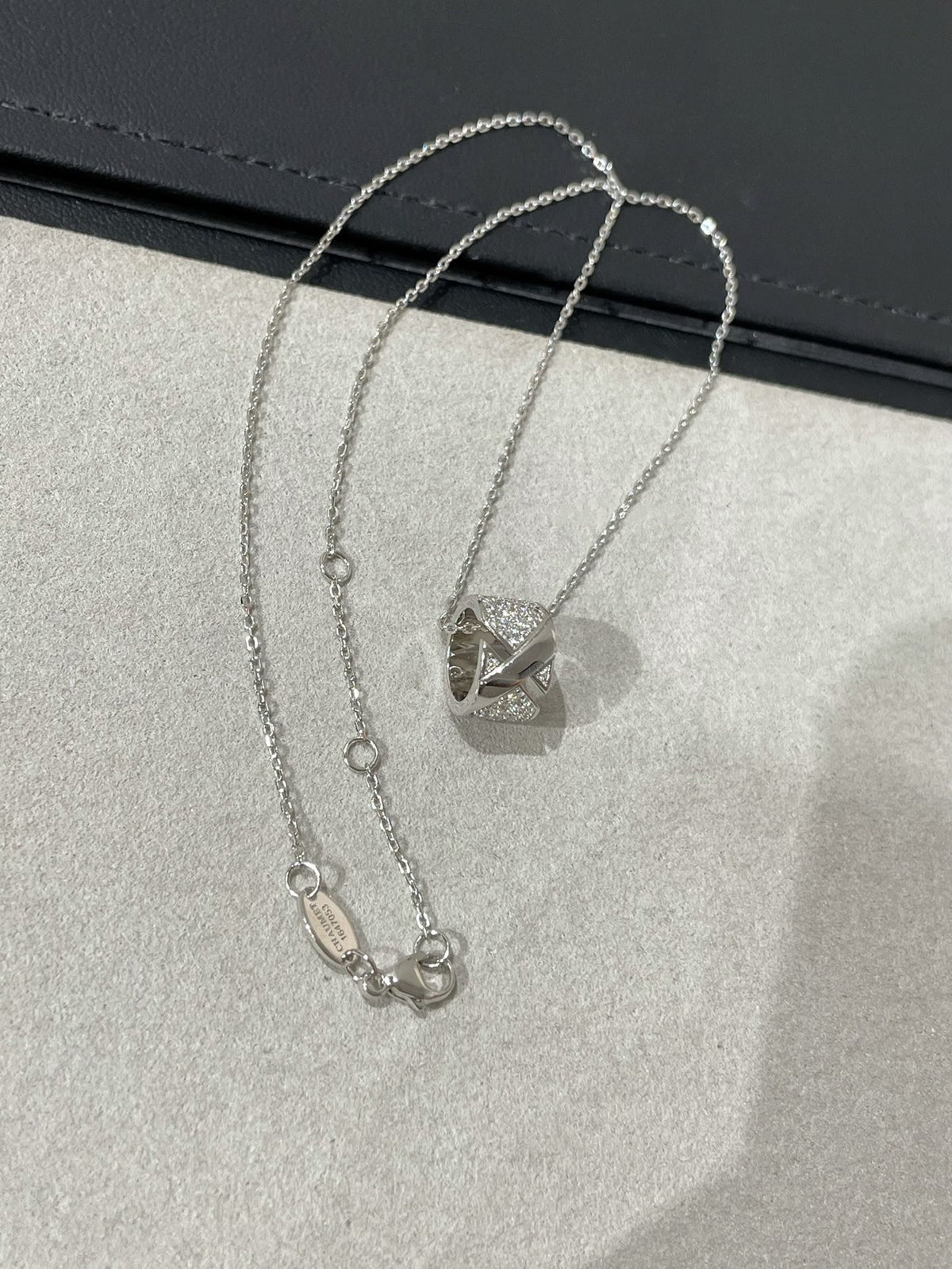 [⭐Spark]LIENS EVIDENCE DIAMOND PAVED NECKLACE
