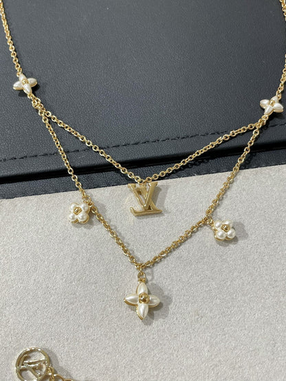 [⭐Spark]FLOWERGRAM GOLD MOP DOUBLE ROW NECKLACE