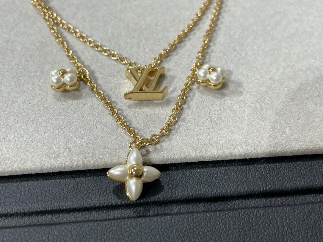 [⭐Spark]FLOWERGRAM GOLD MOP DOUBLE ROW NECKLACE