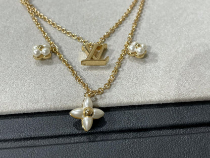 [⭐Spark]FLOWERGRAM GOLD MOP DOUBLE ROW NECKLACE