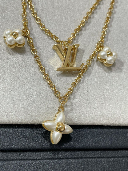 [⭐Spark]FLOWERGRAM GOLD MOP DOUBLE ROW NECKLACE