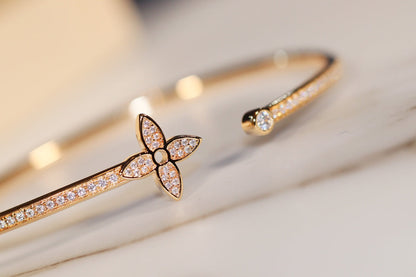 [⭐Spark]IDYLLE GOLD OPEN BRACELET DIAMOND PAVED