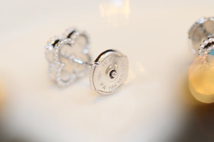 [⭐Spark]CLOVER MINI TURQUOISE SILVER STUD EARRINGS