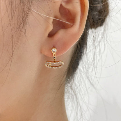 [⭐Spark]MOVE UNO PINK GOLD DIAMOND EARRINGS