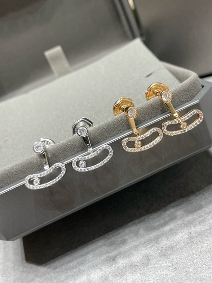 [⭐Spark]MOVE UNO PINK GOLD DIAMOND EARRINGS