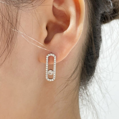 [⭐Spark]MOVE UNO STUD DIAMOND PAVED EARRINGS