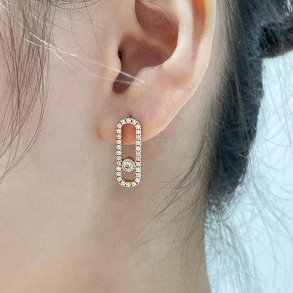 [⭐Spark]MOVE UNO STUD DIAMOND PAVED EARRINGS