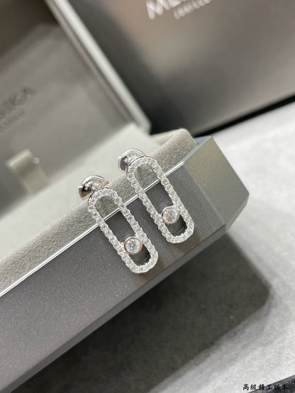 [⭐Spark]MOVE UNO STUD DIAMOND PAVED EARRINGS