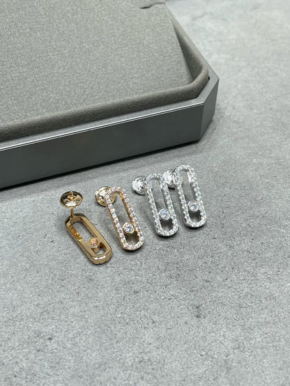 [⭐Spark]MOVE UNO STUD DIAMOND PAVED EARRINGS