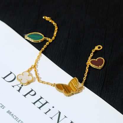 [⭐Spark]LUCKY SPRING 5 MOTIF GOLD BRACELET
