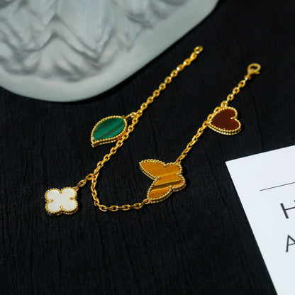 [⭐Spark]LUCKY SPRING 5 MOTIF GOLD BRACELET