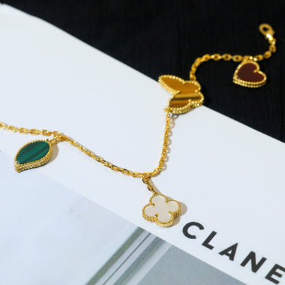 [⭐Spark]LUCKY SPRING 5 MOTIF GOLD BRACELET