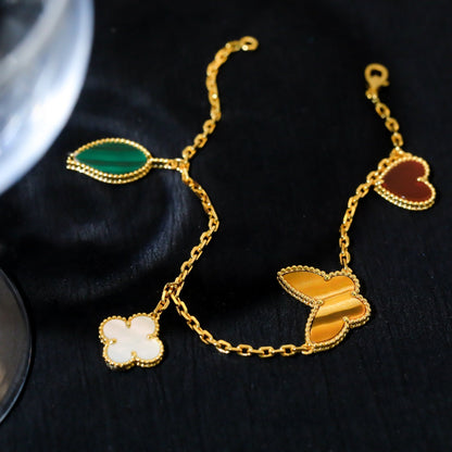 [⭐Spark]LUCKY SPRING 5 MOTIF GOLD BRACELET