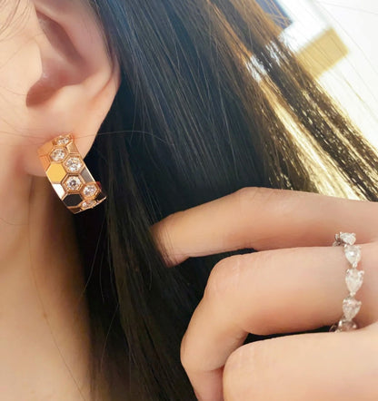 [⭐Spark]BEE LOVE DIAMOND HOOP EARRINGS