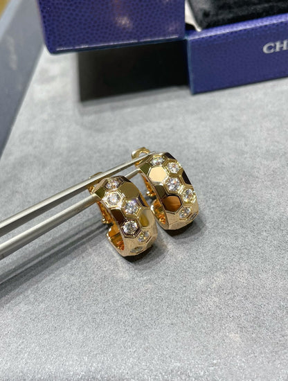 [⭐Spark]BEE LOVE DIAMOND HOOP EARRINGS