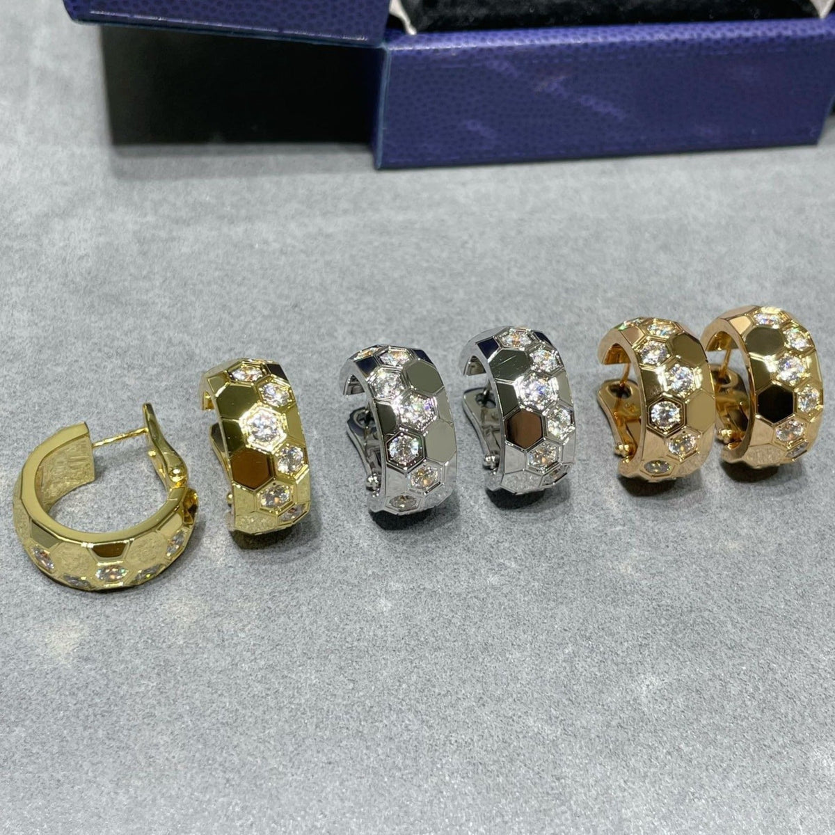 [⭐Spark]BEE LOVE DIAMOND HOOP EARRINGS