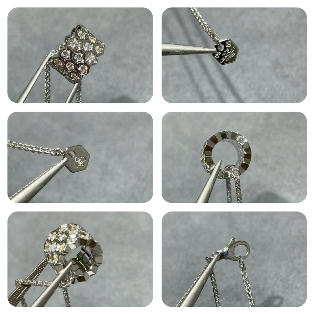[⭐Spark]BEE LOVE DIAMOND PAVED 3 ROW NECKLACE