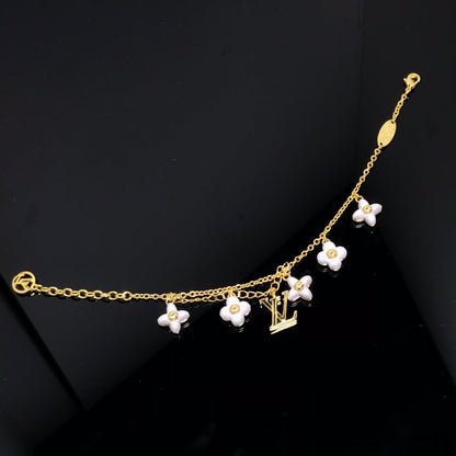 [⭐Spark]LOGO 6 MOTIF STAR AND SUN GOLD BRACELET