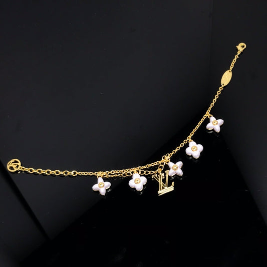 [⭐Spark]LOGO 6 MOTIF STAR AND SUN GOLD BRACELET