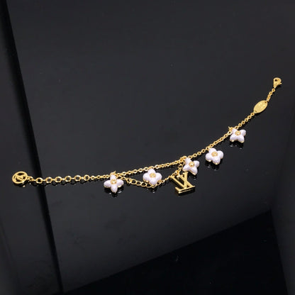 [⭐Spark]LOGO 6 MOTIF STAR AND SUN GOLD BRACELET