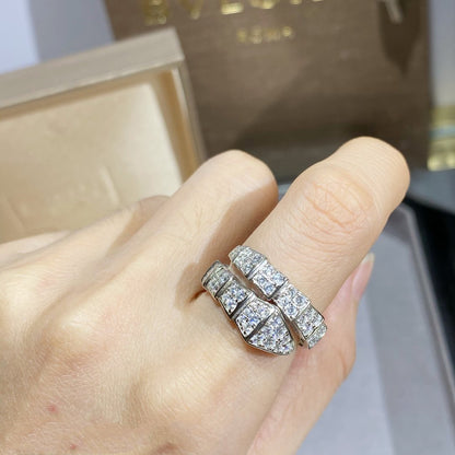 [⭐Spark]SERPENTI RING SILVER DIAMOND PAVED