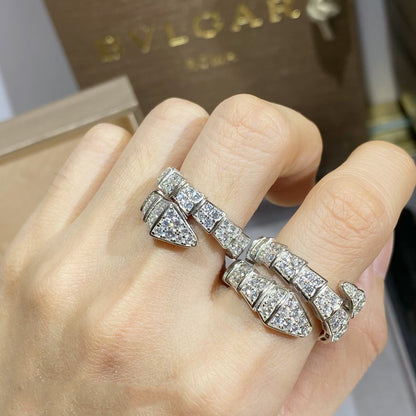 [⭐Spark]SERPENTI RING SILVER DIAMOND PAVED