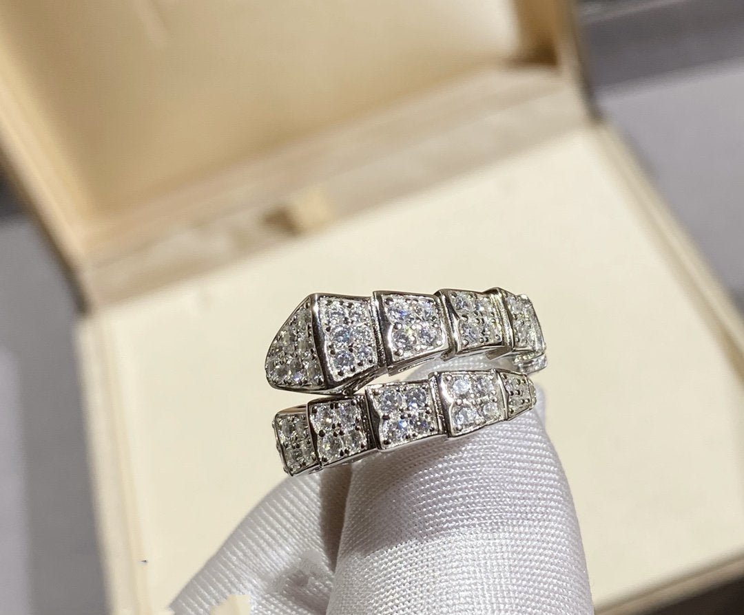 [⭐Spark]SERPENTI RING SILVER DIAMOND PAVED