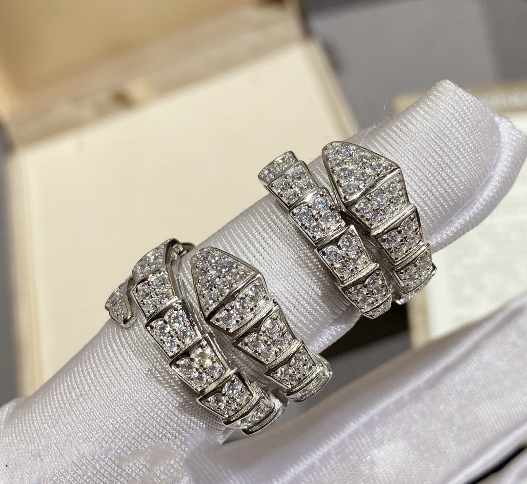 [⭐Spark]SERPENTI RING SILVER DIAMOND PAVED