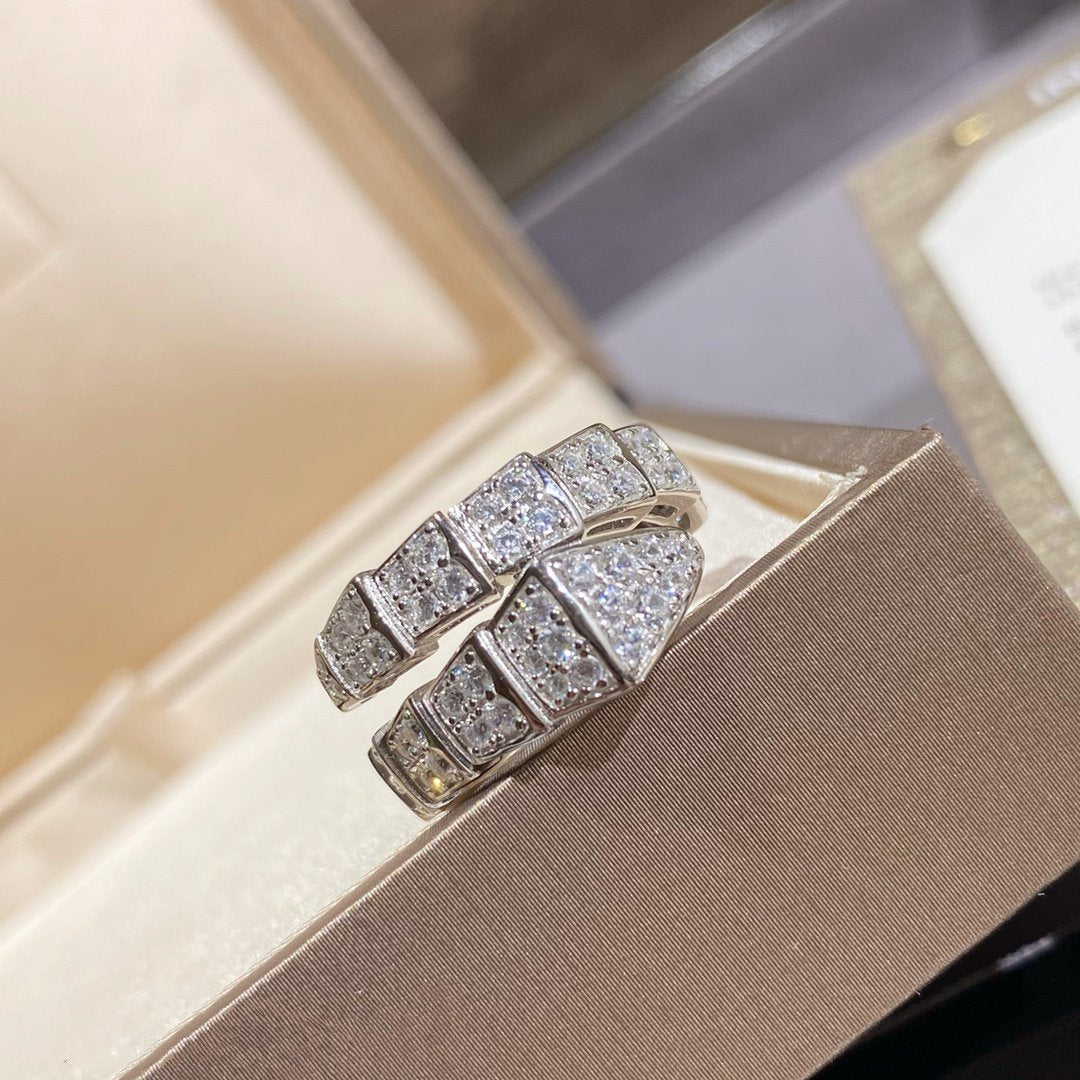 [⭐Spark]SERPENTI RING SILVER DIAMOND PAVED