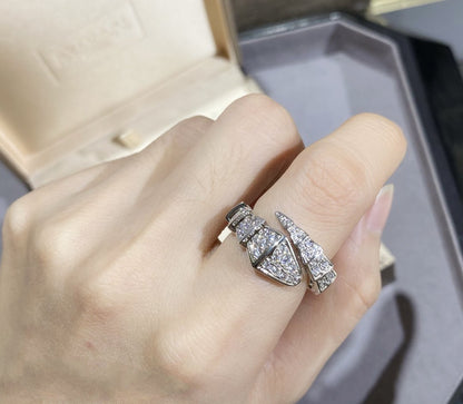 [⭐Spark]SERPENTI LARGE RING SILVER DIAMOND PAVED