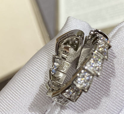[⭐Spark]SERPENTI LARGE RING SILVER DIAMOND PAVED