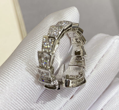[⭐Spark]SERPENTI LARGE RING SILVER DIAMOND PAVED