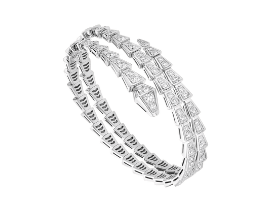 [⭐Spark]SERPENTI BRACELET SILVER DIAMOND DOUBLE ROW