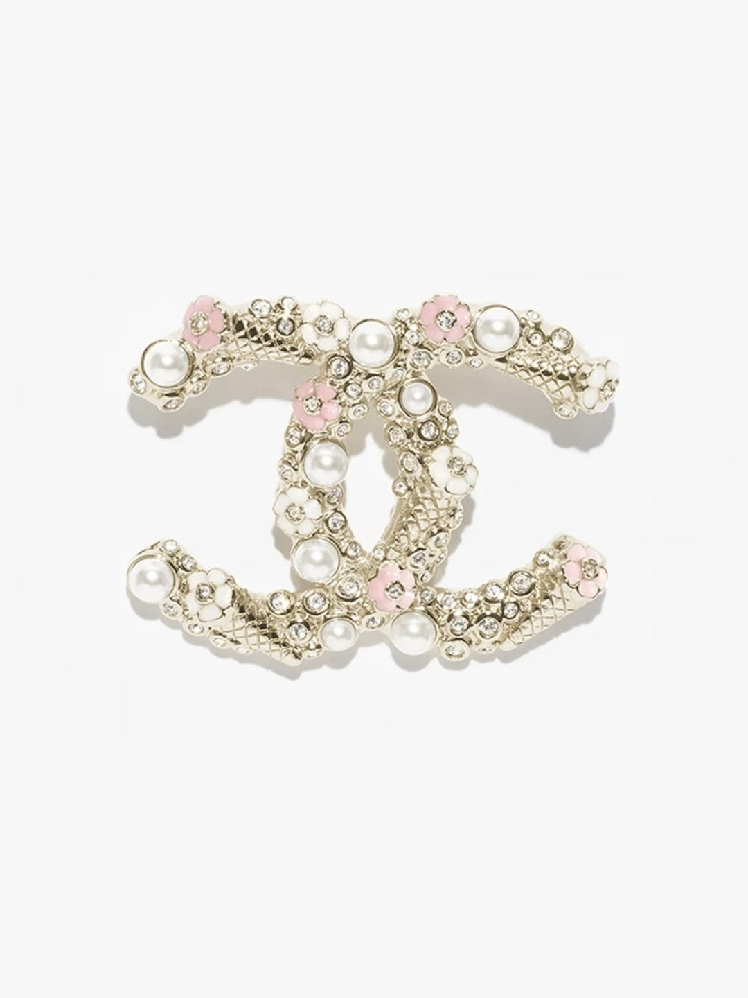 [⭐Spark]26C Pink-White Enamel Ice Cream Cone Double C Brooch