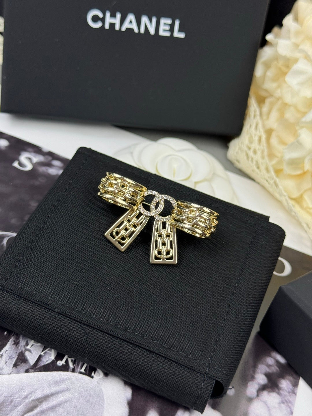 [⭐Spark]25K Hollow Bow Brooch